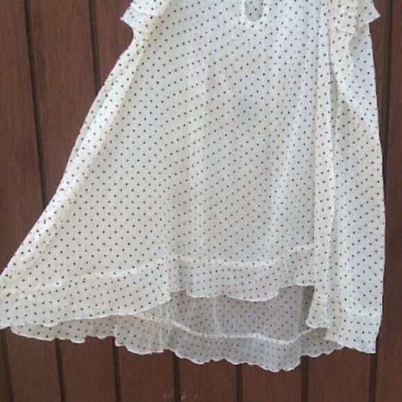 VICTORIAS SECRET | Sheer Babydoll Swiss Dot Ruffle Slip Dress Nightie Coquette L - Picture 8 of 13
